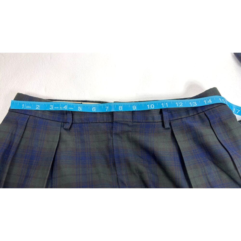 VTG Polo Ralph Lauren Blackwatch Plaid Cinch Waist Pleated Pants Men's 30x30 - Picture 5 of 14